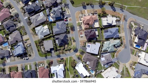 Aerial View Of An Australian Suburb