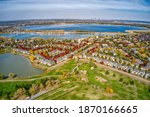 Aerial View of Autumn Colors in Denver Suburb of Englewood, Colorado