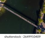 Aerial view of avanos bridge over river in Cappadocia, Turkey - stunning travel perspective.