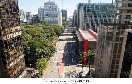 Aerial View Avenida Paulista Paulista Avenue Stock Photo 1492497419 ...