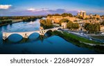 The aerial view of Avignon, a city in southeastern France’s Provence region