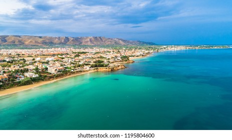 Aerial View. Avola, Province Of Syracuse, Sicily, Italy