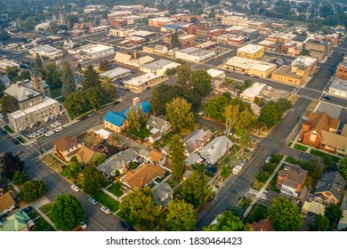 Aerial View Of Baker City, Oregon On A Hazy Day