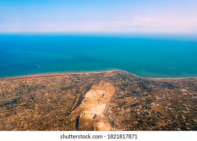 Aerial View Of Baku By The Caspian Sea, Baku, Azerbaijan