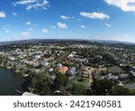 Aerial view of Ballarat is a city in the Central Highlands of Victoria, Australia.