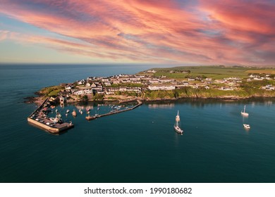 Aerial view of Ballycotton, a coastal fishing  village in County Cork, Ireland