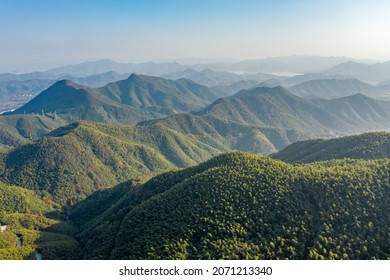 The Aerial View Of The Bamboo Forest Of Mogan Mountain In Zhejiang, China