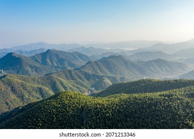 The Aerial View Of The Bamboo Forest Of Mogan Mountain In Zhejiang, China