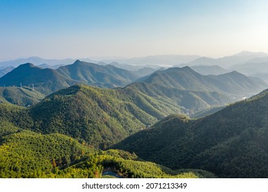 The Aerial View Of The Bamboo Forest Of Mogan Mountain In Zhejiang, China