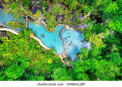 Aerial View Of Ban Nam Rad Watershed Forest In Surat Thani, Thailand.