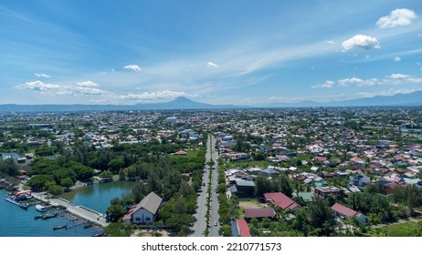 Aerial View Of Banda Aceh After Being Hit By A Tsunami 18 Years Ago.