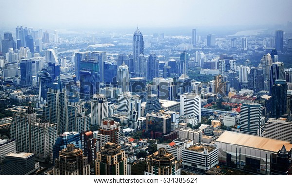 Aerial View Bangkok Modern Office Buildings Stock Photo Edit Now