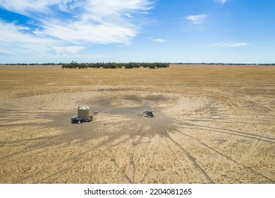 Aerial View Of Barren Farming Land