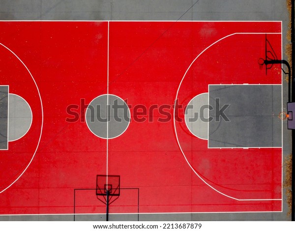 Aerial View Basketball Court Autumn Sports Stock Photo 2213687879 ...