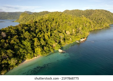 Aerial View Of Batanta Island, Raja Ampat Indonesia.