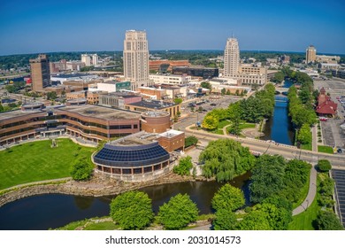 Aerial View of Battle Creek, Michigan during Summer