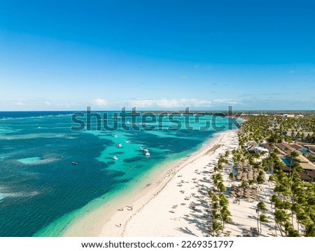 Aerial view of the Bavaro beach and turquoise water of the Caribbean Sea. , Best all inclusive resorts in Punta Cana, Dominican Republic