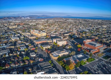 Aerial View of the Bay Area Suburb of Richmond, California