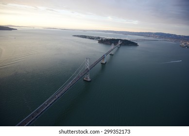 An Aerial View Of Bay Bridge In San Francisco