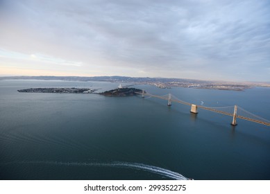 An Aerial View Of Bay Bridge In San Francisco