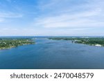 Aerial view of Bayou Grande in Pensacola, Florida in May