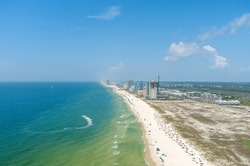 Aerial View Of The Beach At Gulf Shores, Alabama In July