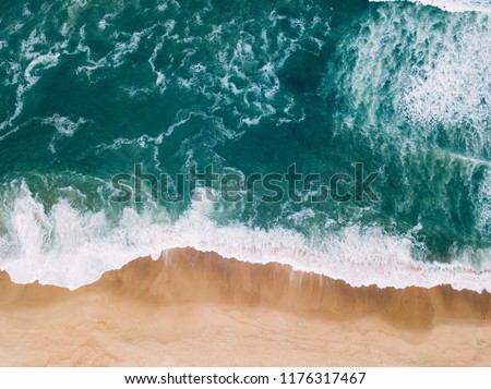 Aerial view to Beach on the Atlantic Ocean near Seignosse (France)