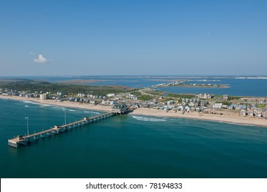 Aerial View Of Beach And Outer Banks At Nags Head, North Carolina