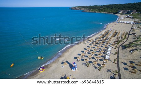 Aerial view of a beach south of Sozopol, Bulgaria