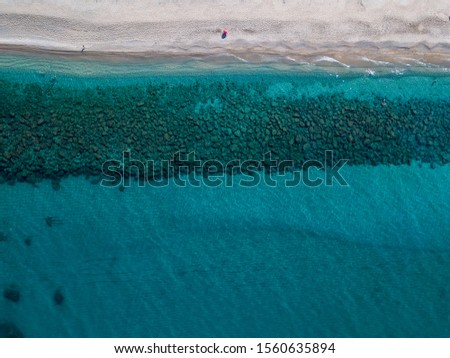 Similar – Image, Stock Photo Aerial Drone View Of Concrete Pier On Turquoise Water At The Black Sea