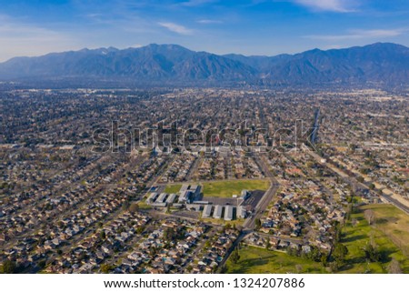 Aerial view of the beautiful Arcadia area at Los Angeles, California