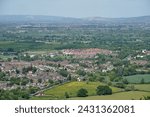 Aerial View of a Beautiful English Village - Namely Brockworth in the Country of Gloucestershire in the South West of the UK