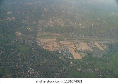 Aerial View Of The Beautiful Gatwick Airport At United Kingdom