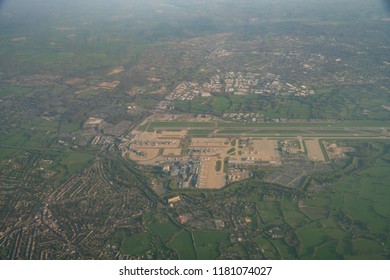 Aerial View Of The Beautiful Gatwick Airport At United Kingdom