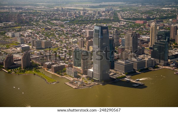 Aerial View Beautiful Jersey City Skyline Stock Photo (Edit Now) 248290567