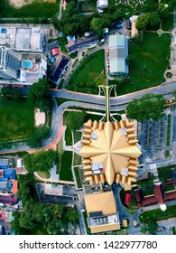 Aerial View Of Beautiful Kuching Town In The Morning.