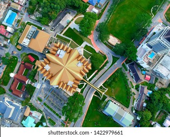 Aerial View Of Beautiful Kuching Town In The Morning.