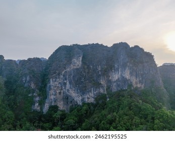 aerial view of beautiful long exposure sea with rock formations on the island in the Railay thailand - Powered by Shutterstock