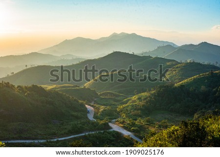 Aerial view of Beautiful natural scenery mountain in Thailand