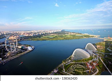 Aerial View Of Beautiful Singapore Island