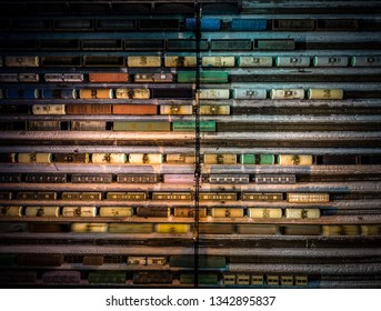 Aerial View Of Bekasovo Train Yard At Night