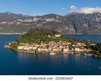 Aerial view of Bellagio on the Lake Como, Italy