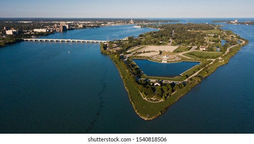 Aerial View Of Belle Isle Park In Detroit, Michigan