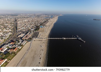 Aerial View Of Belmont Pier In Long Beach. California.