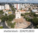 aerial view of São Benedito Parish on Frei Serafim avenue in Teresina Piaui