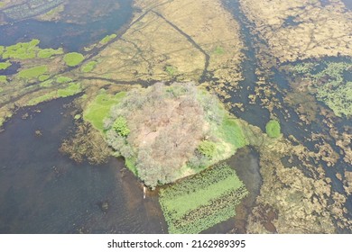 Aerial view of Bhojtal Wetland located at Bhopal, Madhya Pradesh, India
