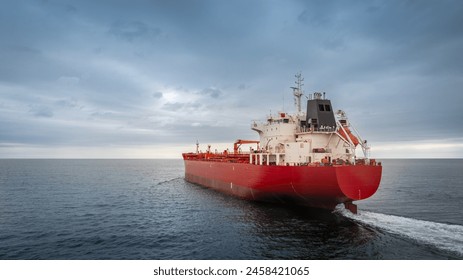 Aerial view of big oil, chemical tanker. Tanker ship logistic and transportation business oil and gas industry. - Powered by Shutterstock