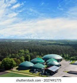 Aerial View Of A Biogas Plant For The Production Of Methane For The Generation Of Electric Power Near Wesendorf, Germany