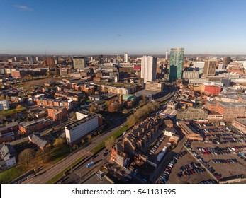 Aerial View Of Birmingham City Centre, UK.