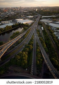 Aerial view of Birmingham UK Spaghetti Junction  - Shutterstock ID 2180052819